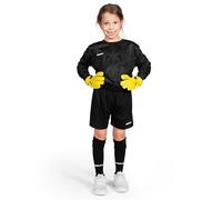 FORZA Kit Portiere A Manica Lunga per Bambini - Set Portiere di Calcio Traspirante E Traspirante - Include Maglietta, Pantaloncini E Calzettoni (Nero, 9-10 Anni)