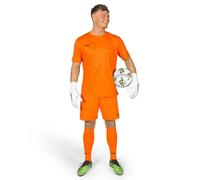 FORZA Kit Portiere Uomo [XS-XXL] | Kit Completo con Maglia, Pantaloncini & Calzettoni | 100% Poliestere & Traspirabile (Arancione Fluorescente, S)