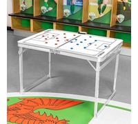 FORZA Lavagna magnetica pieghevole 2 in 1 e tavolo per tattiche di calcio, altezza regolabile, layout a passo intero, magneti della squadra, penna e gomma