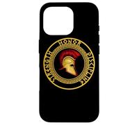 Forza Onore Disciplina Combattente Soldato Spartan Spada Custodia per iPhone 16 Pro