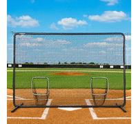 FORZA Schermo di baseball di regolamento con la struttura d'acciaio resistente | Rete protettiva da allenamento, 3,7 x 2,4 m, per bullpen, trapani e strutture