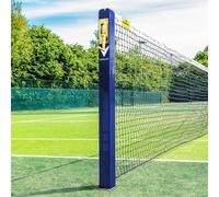 FORZA Vermont Pali da Tennis Quadrati | Pali in Acciaio Regolamentari ITF [3 Colori & Bussole Opzionali] (Bussole con Coperchio, Blu)