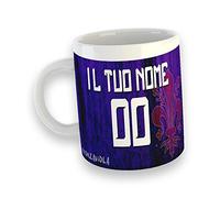 "Forza Viola" Tazza Mug in Ceramica Personalizza con Nome e Numero Colazione Idea Regalo Squadra del Cuore Tifosi Giglio Firenze 1926 Papà Nonno Natale Compleanno Calcio Pallone Italia