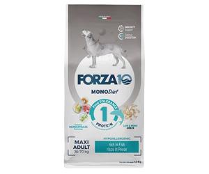 Forza10 MonoDiet Maxi Adult Low Grain Hypoallergenic Pesce 12 kg - Crocchette monoproteiche cane - 1° ORDINE? scegli lo sconto BZR5 / BZR20 + 200 punti fedeltà