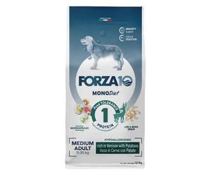 Forza10 MonoDiet Medium Adult Low Grain Hypoallergenic Cervo con patate 12 kg - Crocchette monoproteiche cane - 1° ORDINE? scegli lo sconto BZR5 / BZR20 + 200 punti fedeltà