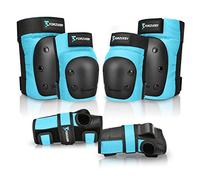 Forzueby Ginocchiere Gomitiere Protezioni per i Polsi 6 in 1 per Adulti/Bambini Set di Protezioni per Pattinaggio a Rotelle in Linea Skateboarding Scooter BMX ECC.