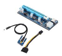 Fosa PCI-E Adattatore riser da 1x a 16x con cavo di alimentazione da MOLEX a SATA - Adattatore per riser con cavo GPU - Estrazione di etereum per l'estrazione di schede video, cavo di prolunga USB 3.0