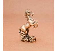 FOSANGPUSHI Statuette in ottone, decorazione per la casa, 5 x 3,8 cm, in puro rame, statuette di cavallo che corre, statuette in miniatura da tavolo, decorazione da tavolo, scultura di animali in