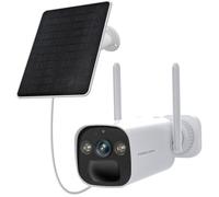 Foscam BP4 - Telecamera di sorveglianza WiFi a batteria, 2 K 4 MP, con pannello solare ad alta efficienza, audio bidirezionale, visione notturna a colori, IP66, impermeabile
