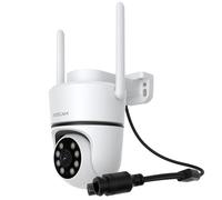 Foscam Telecamera di sorveglianza WiFi PD5 3K 5MP con funzione girevole e inclinazione e tracciamento automatico, audio bidirezionale, visione notturna a colori, IP65 impermeabile