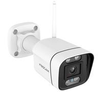 Foscam V5P - Telecamera di sicurezza WiFi a doppia banda da 5 MP, con faro integrato e sirena di allarme (bianco)