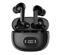 FOSCINI Cuffie Wireless Bluetooth V5.4 System, Nere, con Display di Carica