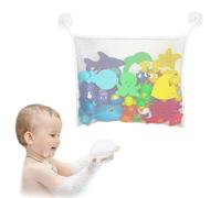 FOSDICK 2 PCS Organizzatore Giocattoli Bagno, Bath Rete Giocattolo con Ganci Ventosa, Rete Giocattolo per Vascam, Sacca a Retes Portaoggetti da Appendere 34x45 cm per Bagno