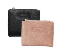 FOSDICK 2 PCS Portafoglio Donna Piccolo, Pelle Portafoglio Piccolo Donna, Corto Sottile Portafogli Donna Piccolo, Portamonete Donna con Cerniera, Portafoglio Pinko Nero, Portafoglio Donna Nero