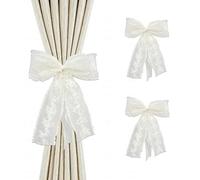 FOSDICK 2 Pezzi Ferma Tende Corda, Elegante Fermatenda Fiocco, Bianco Fermatende in Pizzo, Allacciare Embrasse per Tende, Fermatende Corda per Casa, Camera da Letto, caffè, Hotel, Ufficio