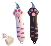 FOSDICK 2 Pezzi Mini Coltello Multiuso Retrattile, Taglierino Piccolo a Forma di Zampa di Gatto, Carino Mini Coltelli Multiuso, Portatili Sicurezza Coltello per Scatole, Cancelleria per Ufficio, Casa