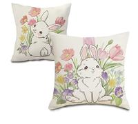 FOSDICK 3 Pezzi Copricuscini Divano 45x45 Fodere Cuscini, Fodere per Cuscini Floreale Pittura Federe 45x45cm Federe Cuscino Divano, Fodera Cuscino Pasquali Decorazioni Per La Casa, Bianco