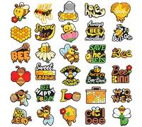 FOSDICK 30PCS Ciondoli per Scarpe, Cartoon Accessori per Crocs Charm, Accessori per Scarpe A Forma Di Ape, PVC Shoe Charm, Ciondoli Decorativi per Ragazze Donne Ragazzi, Regalo per Feste di Compleanno