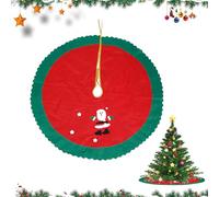 FOSDICK 90cm Grande Gonna Albero di Natale, Tappetino per albero di Natale Rosso, Copertura per Albero di Natale, Rotonda Tappetino per Copertura Base Babbo Natale per Decorazioni Natalizie