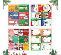 FOSDICK 96 Pezzi Etichette Adesive Natale, Chiudipacco Natalizi, Etichette Natalizie Pupazzo di Neve Babbo Natale, Adesivi Natalizi Chiudipacco per Natale Festival Presenta Decorazioni Vacanze