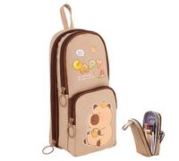 FOSDICK Astuccio Capibara Multistrato Astucci Kawaii Capybara Pencil Case Grande Capacità Portacolori con Cerniera Carino Portapastelli Verticale Astuccio Scuola per Scuola e Ufficio, Regalo Bambini