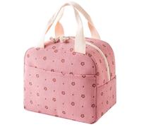 FOSDICK Borsa Termica Porta Pranzo, 26x21x18cm Borsa Porta Pranzo, Lunch Bag Impermeabile per Ufficio e Scuola, Rosa