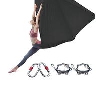 FOSER Aerial Yoga Hammock Aerea Yoga Swing con Daisy Catene Moschettoni per Gravità Invertita Yoga Flip con Manuale di Istruzioni 5M × 2,8M (Nero)