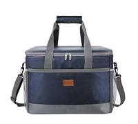 FOSER Borsa termica da 35 l, pieghevole, con tracolla, borsa per il pranzo, borsa per il pranzo, borsa per il campeggio, borsa per la spesa, per la spesa, per attività all'aperto, ufficio, (blu navy