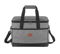 FOSER Borsa termica da 35 l, pieghevole, con tracolla, borsa per il pranzo, borsa per il pranzo, borsa per il campeggio, borsa per la spesa, per la spesa, per attività all'aperto, ufficio, (grigio, 15