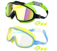 FOSHANEER Swimbi Splsh Vision Occhialini da nuoto, confezione da 2, anti-appannamento, anti-UV, senza perdite, maschera da nuoto trasparente 180 per bambini 3-14 (g)