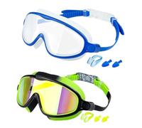 FOSHANEER Swimbi Splsh Vision Occhialini da nuoto, confezione da 2 pezzi, anti-appannamento, anti-UV, senza perdite, maschera da nuoto per bambini dai 3 ai 14 anni (q)