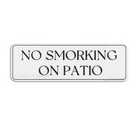 FOSHIN Cartello con scritta "No Smoking On Patio Sign Easy Installation Durable Wall or Door Sign 25,4 x 7,6 cm autoadesivo uso per ufficio/lavoro facile da applicare, acrilico3