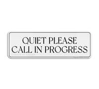 FOSHIN Cartello da parete o porta con adesivo "Quiet Please Meeting In Progress", 25,4 x 7,6 cm, facile da installare e altamente visibile per ufficio e lavoro, altamente visibile, in acrilico 10