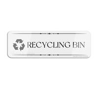 FOSHIN Cartello da parete o porta con scritta "Recycling Bin 25,4 cm x 7,6 cm", in acrilico, autoadesivo, per porta o parete