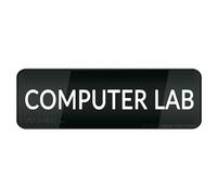 FOSHIN Cartello da parete o porta da laboratorio informatico, 25,4 x 7,6 cm, con simboli, autoadesivo, per ristoranti, saloni, hotel, motel, bagni pubblici, acrilico5