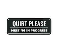 FOSHIN Cartello in acrilico per parete silenziosa con scritta "Please Meeting In Progress", per parete o porta, lunga durata, con nastro biadesivo, 25,4 x 7,6 cm