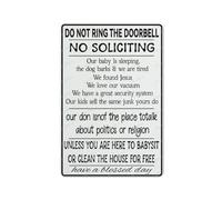 FOSHIN Cartello in alluminio con scritta in lingua inglese "Do Not Ring Bell No Soliciting Baby Sleep", 30,5 x 20,3 cm, Matel8
