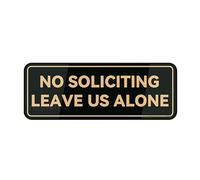 FOSHIN Cartello in plastica acrilica con scritta "Fancy No Soliciting Leave Us Alone", cartello da parete o porta, 25,4 x 7,6 cm, autoadesivo, in acrilico, per porta o parete