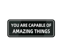 FOSHIN Cartello in plastica acrilica con scritta "Fancy you are capable of amazing things", 25,4 x 7,6 cm, con simboli, autoadesivo, per ristoranti, saloni, hotel, motel, stop di riposo e servizi