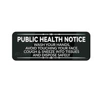 FOSHIN Cartello informativo in plastica acrilica con avviso di salute pubblica con scritta "Please Wash Your Hands", autoadesivo, per porta o parete, 25,4 x 7,6 cm