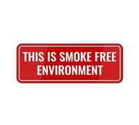 FOSHIN Cartello informativo in plastica acrilica con scritta "This Is A Smoke Free Environment", durevole, con nastro biadesivo, 25,4 x 7,6 cm