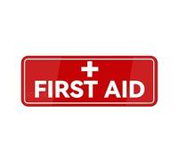FOSHIN Cartello informativo in plastica acrilica Fancy First Aid Sign 25,4 x 7,6 cm autoadesivo uso per ufficio/affari facile da applicare