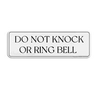 FOSHIN Segnale con scritta "Do Not Knock or Ring Bell Signlong lasting with double sided tape in the back" - 25,4 cm x 7,6 cm, acrilico 6