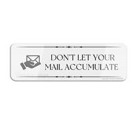FOSHIN Segnali decorativi per interni ed esterni con scritta "Don't Let Your Mail Accumulate", per casa, ufficio, lavoro, 25,4 x 7,6 cm, acrilico 4