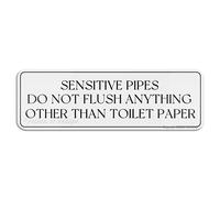 FOSHIN Sensitive Pipes Do Not Flush Anything Other Than Carta Igienica, Cartello da parete o porta per ufficio, ristoranti, hotel, supermercati, forniture 25,4 x 7,6 cm, acrilico 5