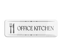 FOSHIN Ufficio Cucina Segno Vettoriale Cucina Segni Autoadesivi Cartello Per Porta O Parete 25,4 x 7,6 cm Premium Acrilico Design Piastra