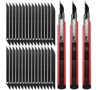 FOSHIO 3 pezza Taglierina di precisione Taglierino Professionale Cutter Utilità Taglierino di Precisione con 30° della Lama 30 Snap-Off Lame 9 mm per Arti Grafiche/Vinile Auto Rosso