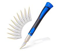 FOSHIO Bisturi con 10 lame rivestite in titanio Cutter di Precisione Coltello Professional Cutter Set coltelli e cappuccio protettivo, bisturi chirurgici, coltello da taglio (blu)