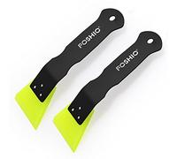 FOSHIO Confezione da 2 piccoli lavavetri per vinile, manico in acciaio inox, mini tergivetro per la pulizia di specchi, finestre, porte e finestre, luci auto, paraurti in vinile