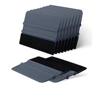 FOSHIO Set di 10 Raschietto per pellicola in feltro con bordo in feltro, per l'incollaggio di pellicole da parete, per finestre, raschietto per auto, grigio, 10 cm x 7,5 cm